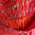 Urban Outfitters UO Liliana Side Slit Midi Dress Red Floral Medium Open back Cottagecore Photo 8