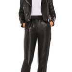 superdown Rinah Faux Leather Jogger Pant in Black Photo 0