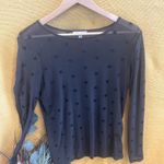 Ultra Flirt  NY Semi Sheer Black Velvet Polka Dot Cami Top Size M Photo 2