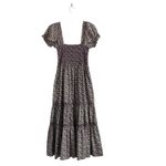 Anthropologie CAARA Smocked tiered Midi dress puff sleeves Ditsy floral Sz M Romantic chic Photo 3
