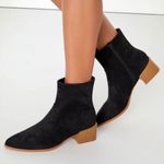 Lulus Black Suede Pointed-Toe Ankle Boots Photo 2
