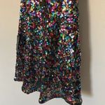 Lulus  NWT Dance Until Dawn Rainbow Multi Sequin Skater Mini Dress sz XS‎ Photo 3