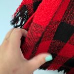 FSL + Apparel Red & Black Buffalo Plaid Fringe Vest Top Size Small Open Front Photo 8
