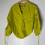 Pilcro ‎ Blouse Size XXS Lime Green Balloon Sleeves Anthropologie Button Up Photo 0