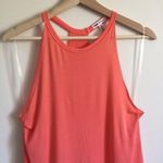 PINK - Victoria's Secret VICTORIA'S SECRET PINK Coral Orange Pink Super Soft Halter Neck Flowy Tank Top Photo 1