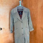 London Fog  Metallic Tan Trench Coat Classic Full Length Outerwear Women Photo 4
