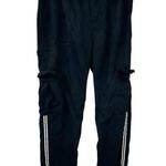 Johnny Was  Womens Gorpcore Striped Straight Leg Pull On Cargo Pants Size M Black Photo 0