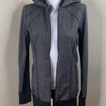 Lululemon Daily Practice Jacket Heathered Herringbone Black Gray Full Zip Sz 8 Photo 3