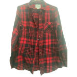 Field & Stream  Flannel Red Black Plaid Long Sleeve Button Up Shirt Size Medium Photo 1