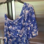 Trina Turk 💕💕 Basque Dress One Shoulder Swim Cover Up Sapphire Blue Print S NWT Photo 12