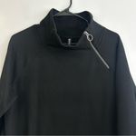 Athleta Cozy Karma Asym Black Long Sleeve High Zip Neck Sweatshirt Dress Medium Photo 2