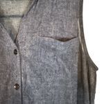 Ember Dark Blue Denim Lightweight Sleeveless Button Down Shirt Women Sz S Photo 6