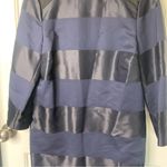 Nellie‎ Partow blue satin striped virgin wool shift dress size 4 Black Photo 3