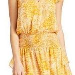 Ramy Brook S Ethereal mini dress vibrant leopard print ruffle Yellow Flutter Photo 0