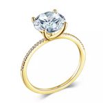 Sterling Silver SIZE 5 18kt Gold Plated 925  3Ct Engagement Wedding Ring Photo 1