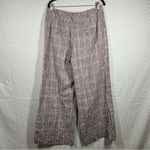 Anthropologie Maeve NWT Brown Plaid Pleated High Rise Wide Leg Pants Photo 1