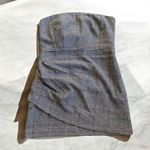 NWT House of Harlow Revolve wool blend strapless houndstooth mini dress Gray Photo 0