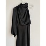 Billy J Esther One Shoulder Long Sleeve Maxi Halter Dress Black Women's Size‎ 10 Photo 5