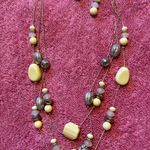Necklace and earring matching set Yellow Photo 0