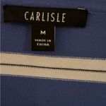 Carlisle Knit Top Women's 3/4 Sleeve Stretch. Size medium. Blue striped Photo 2