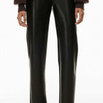 Wilfred Aritzia Melina Black High Rise Straight Leg Vegan Leather Pants Size 0 Photo 0