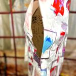 Socapri Fully Lined Blazer Jacket Top Red/Blue on Ivory size 44 Italian 8 us Blue Photo 5