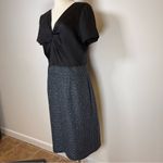 Banana Republic Sheath Dress V-Neck Black Top Navy Plaid Skirt Women’s Size 10 Photo 3