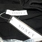 Soncy NWT  Black Lace Up Tie Shoulder Top Size 3 (22/24) Photo 3