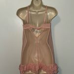 Victoria's Secret Y2K Sheer Lace & Mesh Flyaway Babydoll Slip Women’s L Vintage Photo 3