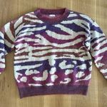 True Orange Boutique AndTheWhy Purple Tiger Print Sweater Photo 0