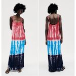 ZARA Women  TIE DYE BLOGGERS‎ FAV MAXI Slip DRESS Small Red Blue Beach Photo 1