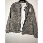 Ashley Mason  Small Distressed Leopard Print Jean Jacket Photo 3