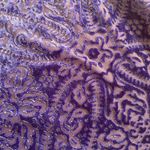 Talbots  Velvet Burnout Mosaic Long Sleeve Floral Blouse Royal Blue Size LARGE Photo 5