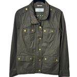 Caslon  Coated Moto Jacket Olive Green Outdoors Utility Equestrian XS Photo 0