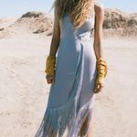 Urban Outfitters NWT Babydoll Wrap Midi Dress Sz M Fringe Western Boho Rodeo Photo 0