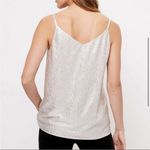 Loft  Double-V Metallic Shimmer Cami Top Women’s Size Medium Pink Champagne NWT! Photo 8