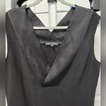 Banana Republic  Cross Dress Tunic Size Large Black, Satin trim neck & bottom Photo 3