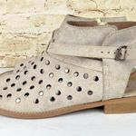 Musse & Cloud Anthro Leather Studded Peep Toe Ankle Booties Size 40 US 9 Rock Photo 3