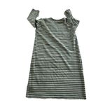 J.Jill Dress Size Medium Blue Striped Sheath Terry Knit Pockets Basic Casual Photo 3