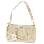 Aimee Kestenberg NWT  Biker Babe Convertible Satchel Shoulder Bag Gold Brushed Photo 12