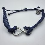 Pura Vida  Navy Blue Cord & Silver Tone Inifnity Adjustable Bracelet Photo 1