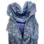 NWT Mandalay Grey Silver Beaded Sequin Lace Mini Cocktail Evening Dress Womens 6 Gray Photo 8