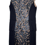 Muse Women's Dress‎ Cocktail Peplum Leather Lace W/ Detachable Skirt Black Sz. 6 Photo 0