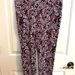 Lands' End Starfish NEW Leggings Mid Rise Deep Sea Navy Paisley Size M (10 Photo 0