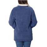 None Sherpa Womens Jacket Pullover Blue 1/4 Zip Sweatshirt Women's Size Small Photo 2
