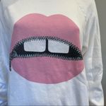 Lauren Moshi  Noleta Pink Foil Zipper Mouth Sweatshirt Photo 3