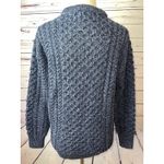 Original Aran Knit Sweater Medium 100% Merino Wool Chunky Grandpa Cableknit Purple Photo 4