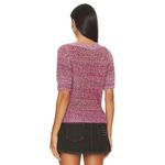 Steve Madden  Stephanie Sweater Large Purple Fuzzy Knit V-Neck Soft Comfy Stretch Photo 8