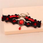 Black/Red Lace Necklace Collar Choker‎ Retro Style Cosplay Fashion Jewelry Black Photo 11