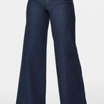 Spanx  Wide Leg Jeans Pull On Elastic Waist High Rise Raw Indigo Medium 20547Q Photo 0